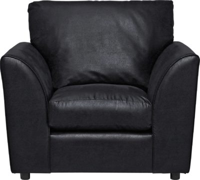 HOME - New Alfie - Leather Effect Chair - Black